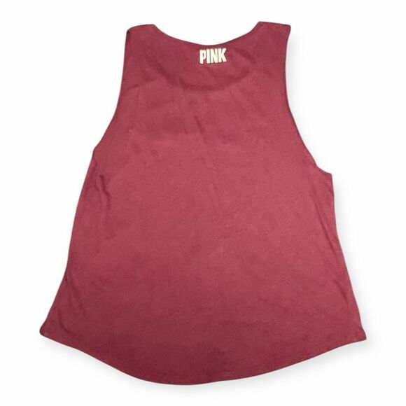 PINK VICTORIA’S SECRET Women’s Burgundy “SORRY I’M NOT SORRY” Graphic Muscle Tan - Picture 2 of 5